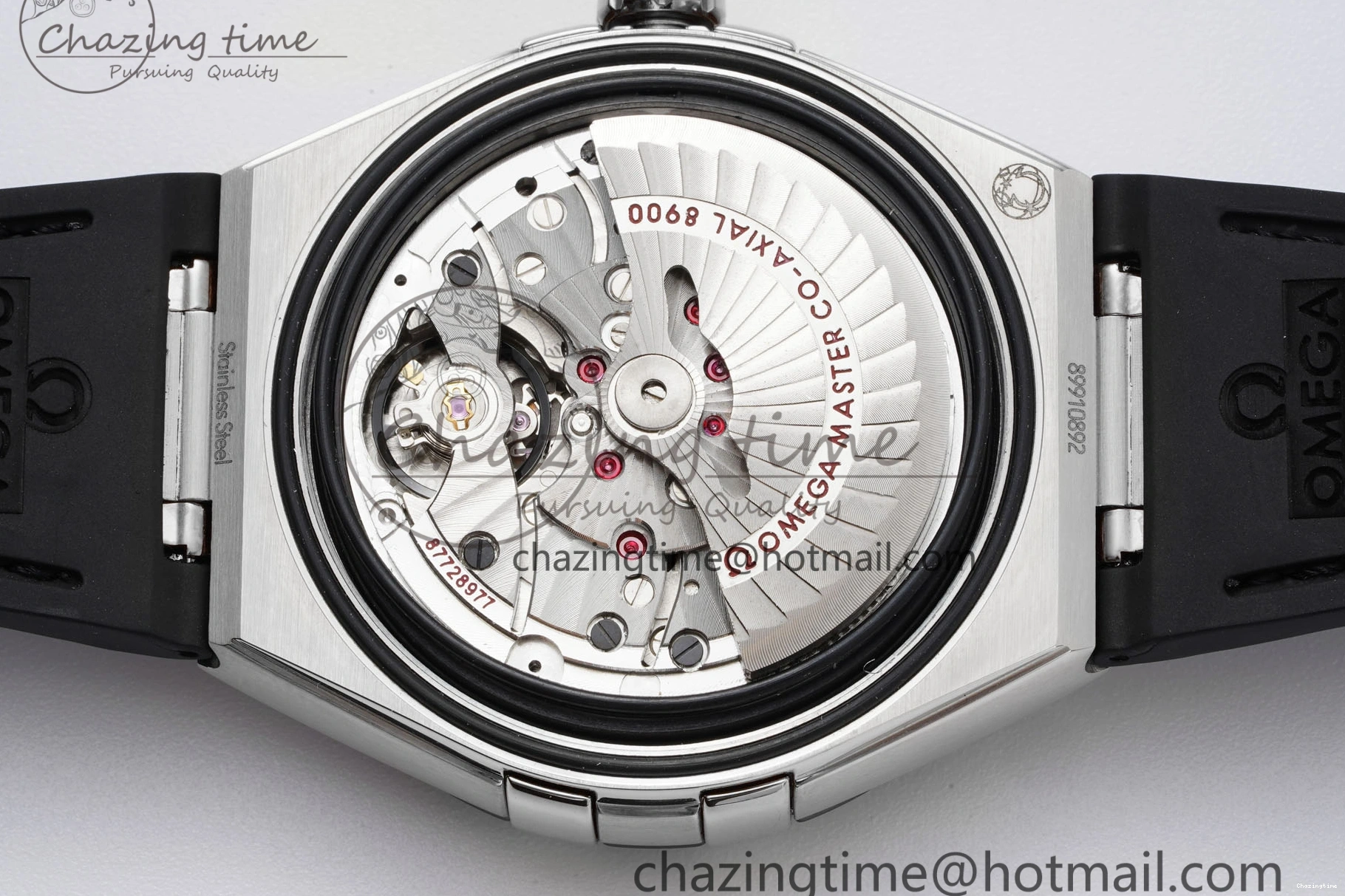 0422 GoAnywhere Constellation Black Ceramic SS 8F 1:1 Best Edition White Textured Dial on Black Gummy Strap A 7803